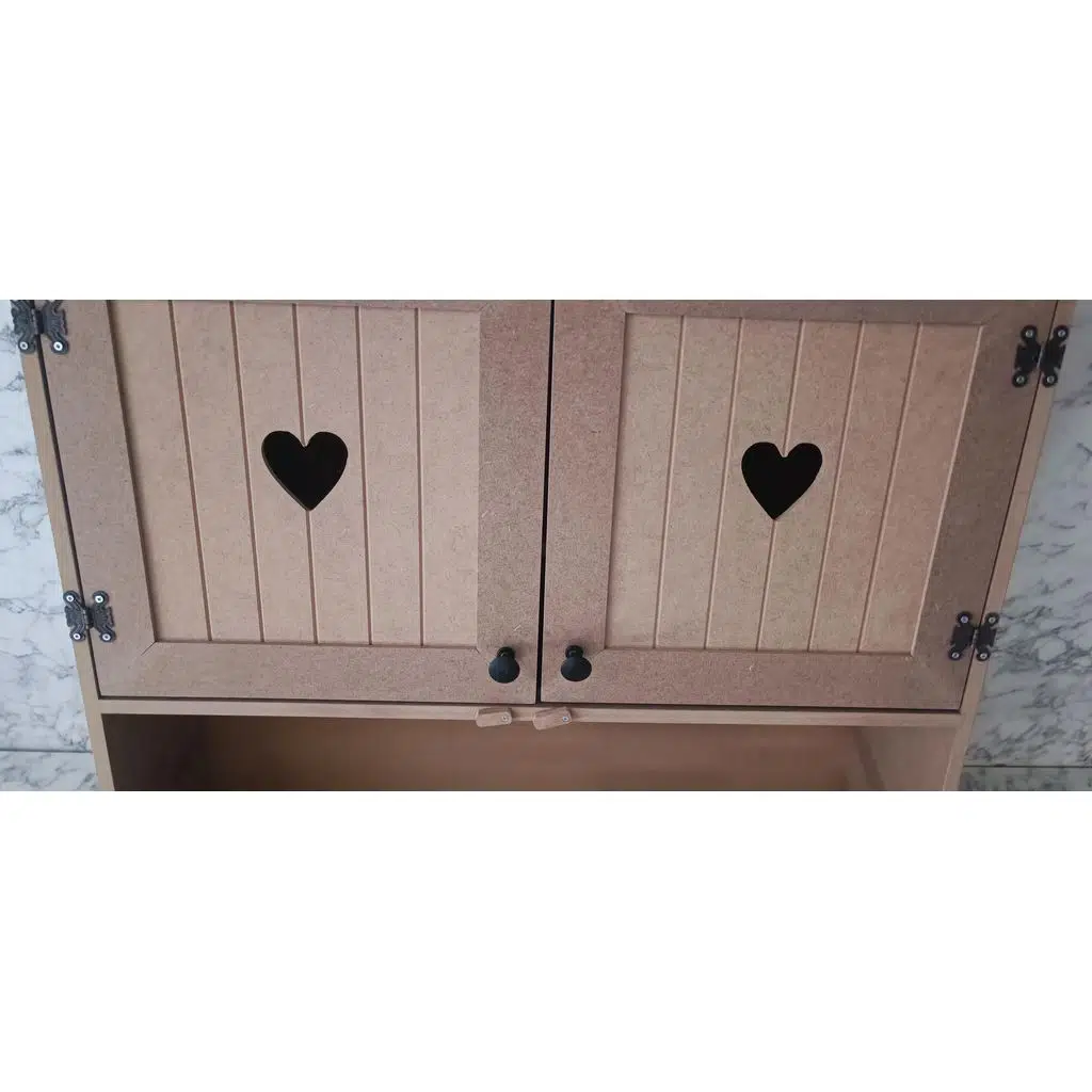 Hobi Adn 901999 Kalp Kapak Model Terek raf Dolap MDF HAM Duvara Asmalı El Yapım