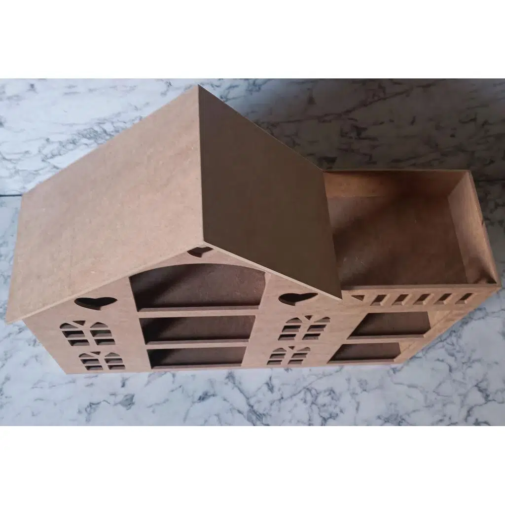 Hobi Adn 90208 Oyuncak Ev 3 Katlı Windows Penceri MODEL Ahşap MDF HAM El Yapım