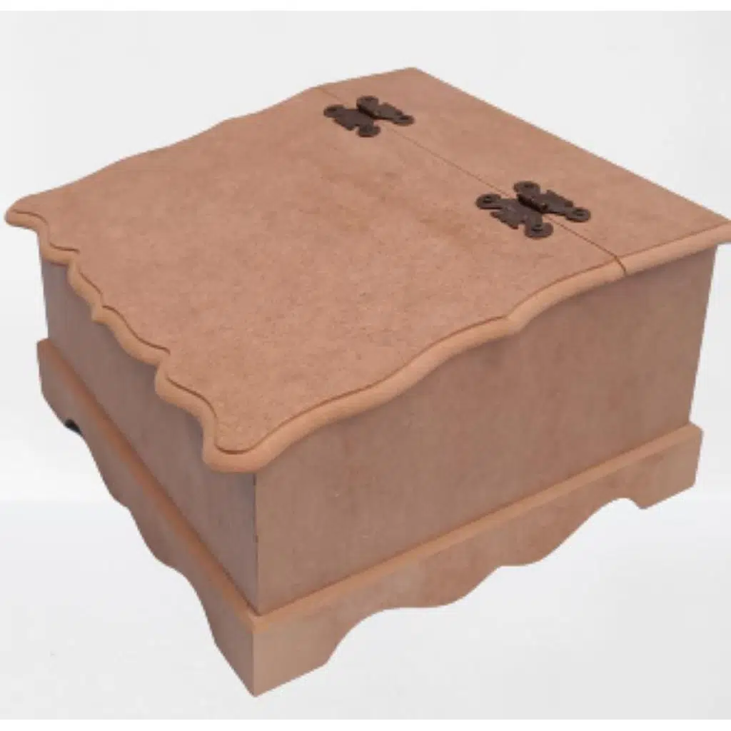 Hobi ERDL 90068 Dekoratif Çay Kutu Ahşap MDF HAM cnc itinalı paket kargo El Yapım