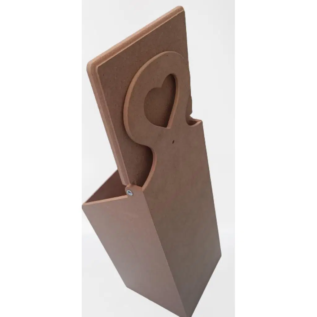 Hobi ERDL 90045 Dekoratif Model Poşet Kutusu Ahşap MDF HAM kalpli El Yapımı