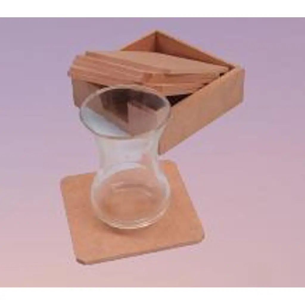 Hobi ERDL 90024 Dekoratif Model Tabak Altı Seti Kare Ahşap HAM MDF El Yapımı 