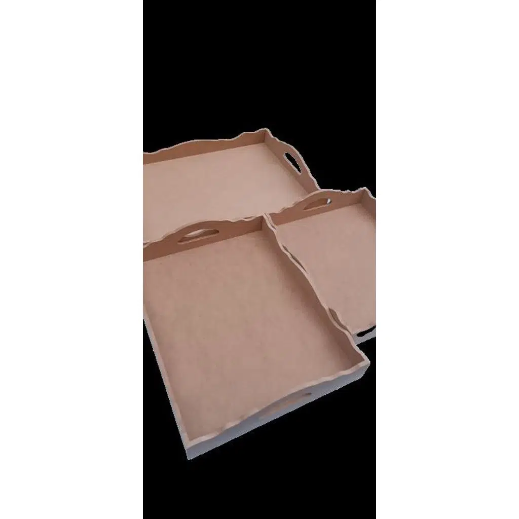 Hobi ERDL 90035 Dekoratif tepsi Seti Üçlü Model HAM Ahşap MDF El yapımı