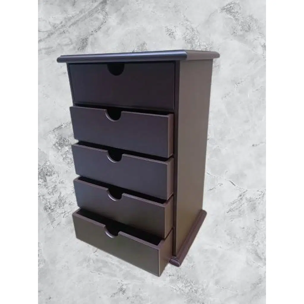 Hobi ERDL MODEL 90528 Ahşap Takı Şifonyer 5Çekmeceli Ceviz Rengi El Yapımı