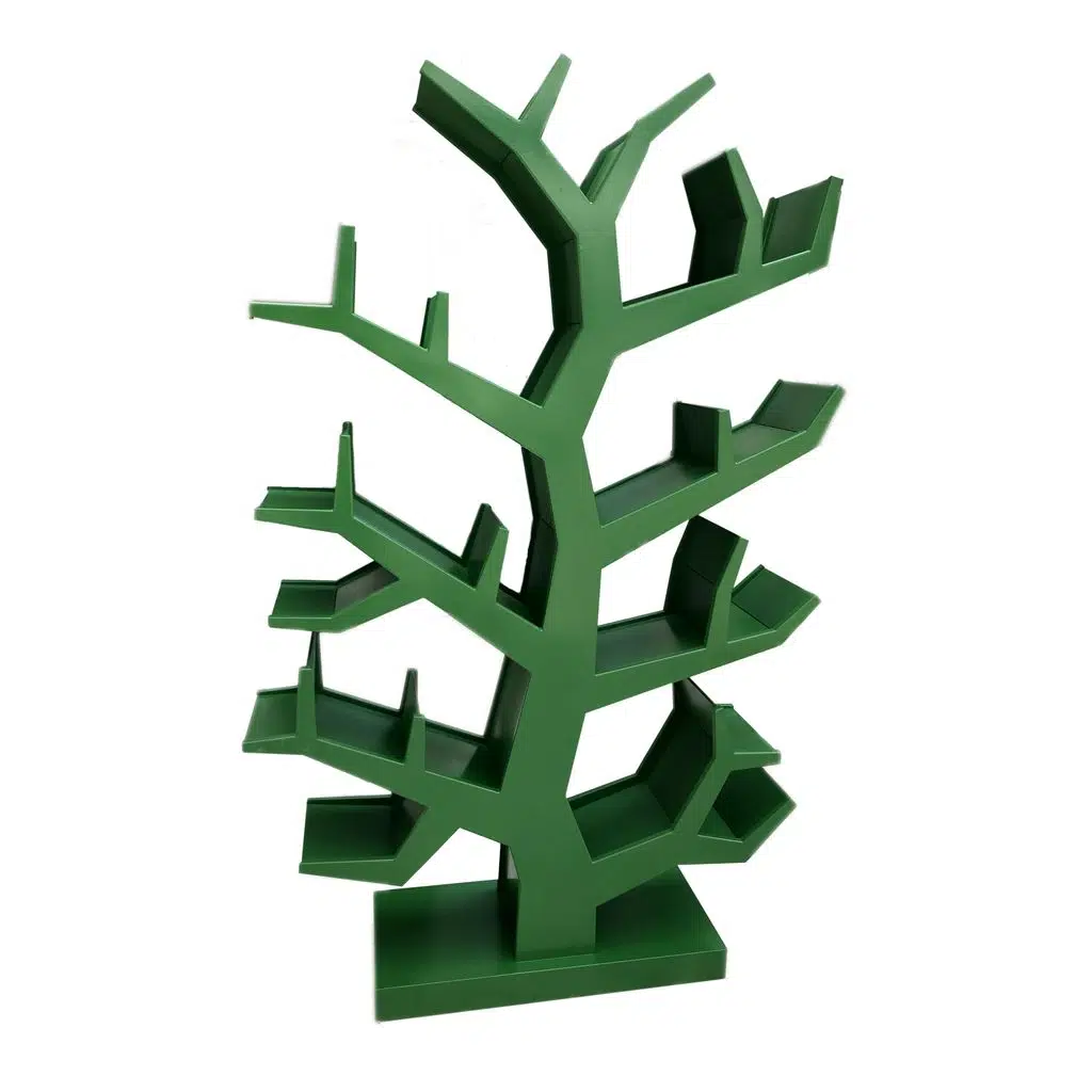 Kitaplık 13895 Ahşap AĞAÇ DALI model Tek Parça MDF Parlak YEŞİL Lake El Yapım