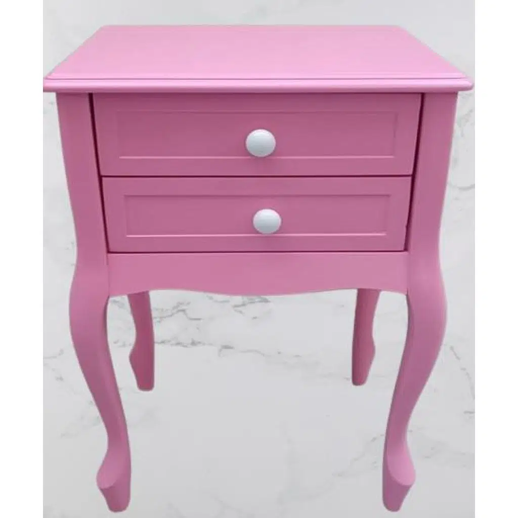 Komodin 90359 Model Klasik Kayın Aslan Ayak Parlak Pembe Lake Çift Çekm El Yapı