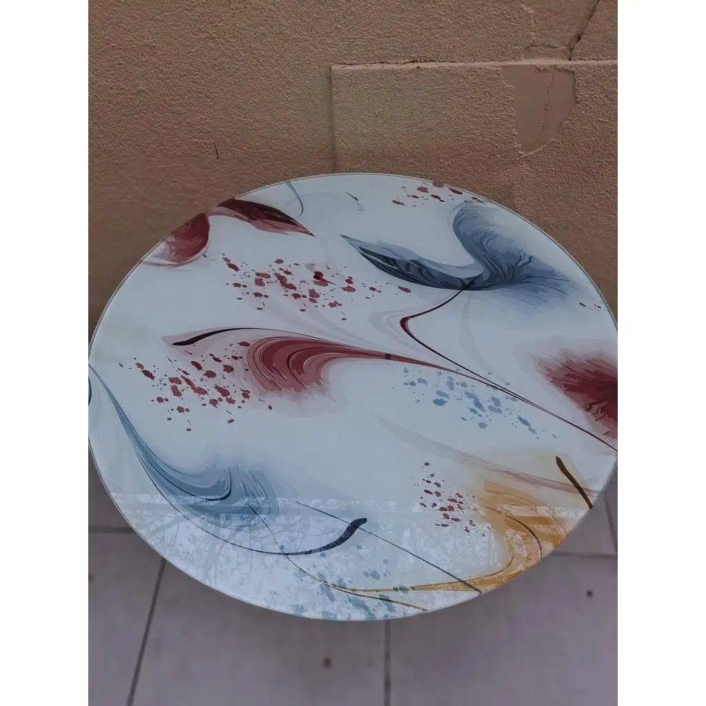 Masa 16612 Japon Ayak Digital Metal Nikelaj 90cm Temper 8mm Grafik Balk Sürü Cam 