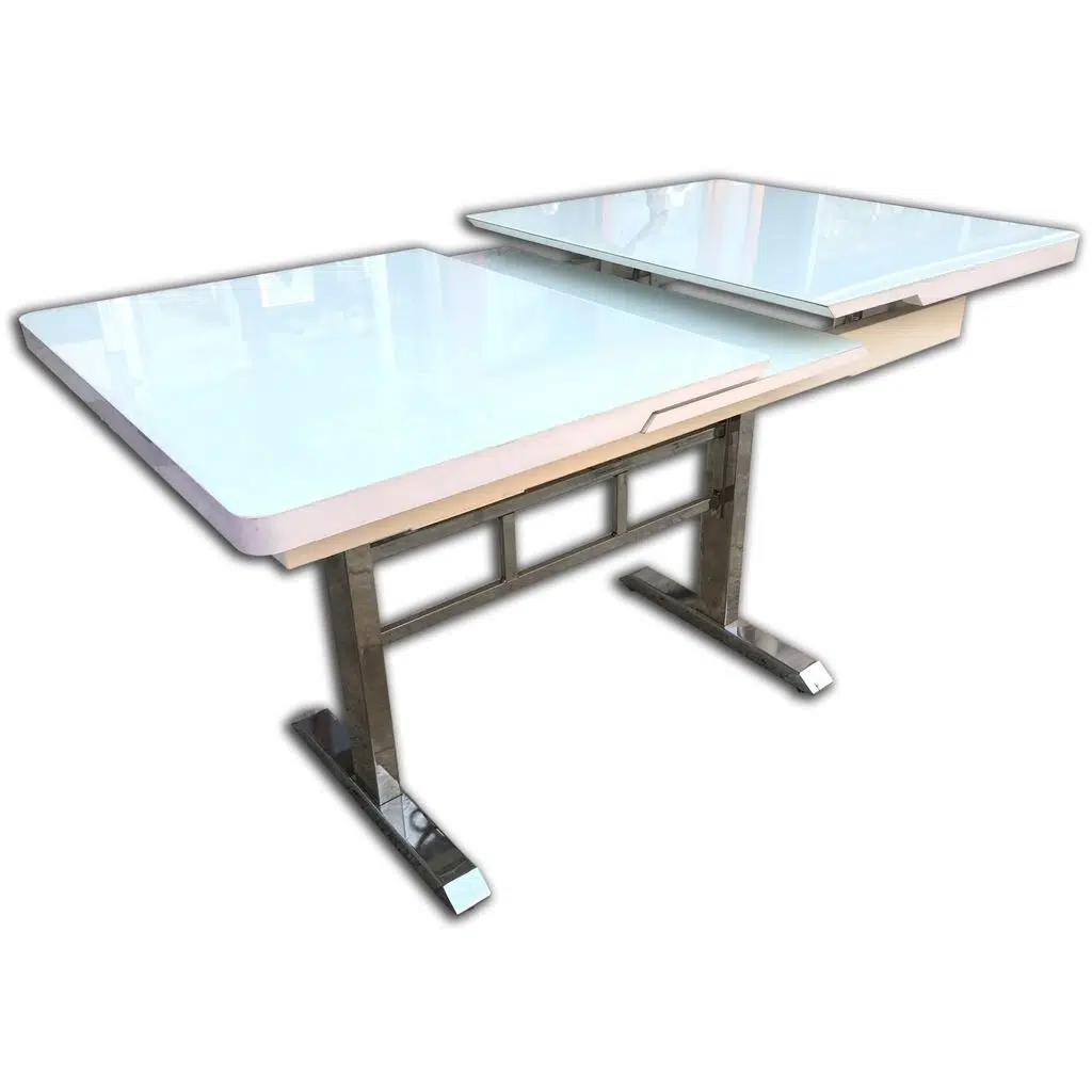 Masa 12502 Ayak Japon Model Metal Nikelaj Çelik Kelebek Yan Açılır Temper Cam 
