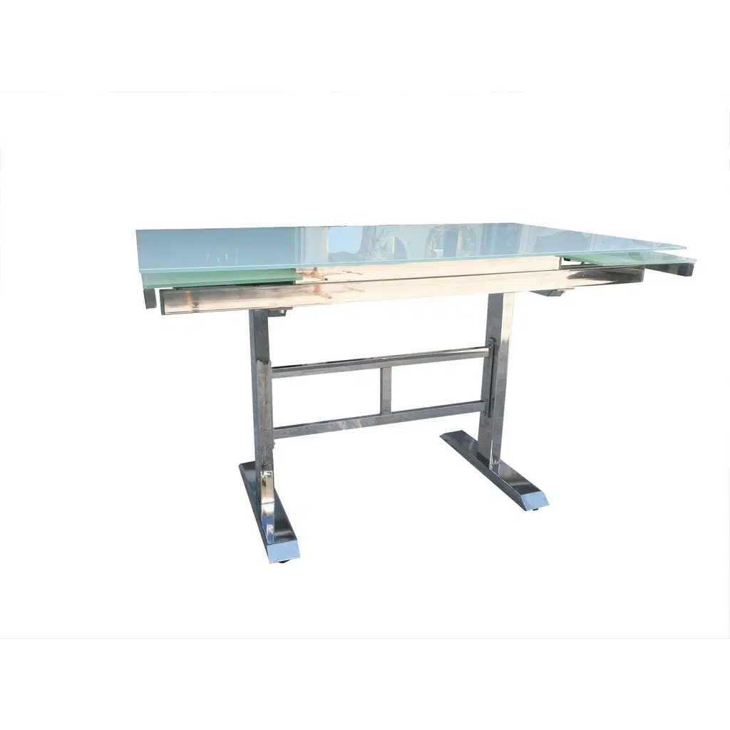 Masa 17988 TEMPER KIRILMAZ CAM LAZER YAPIŞTIRMA Metal Nikelaj ayak AÇIL El yapım