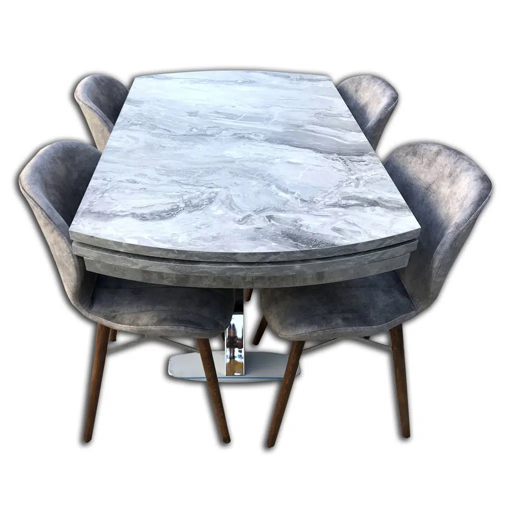Masa 13713 X Çapraz Metal nikelaj Ayak MDF açıl tabla Dökme sünger lily sandalye