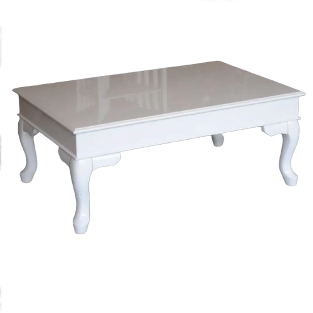 Orta sehpa 13560 Klasik Model Kayın ASLAN ayak Parlak Beyaz Lake MDF tabla Elyapı