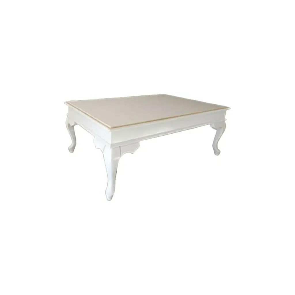 Orta Sehpa 18525 Klasik Kayın demonte Aslan Ayak MDF Tabla beyaz Lake El Yapım 