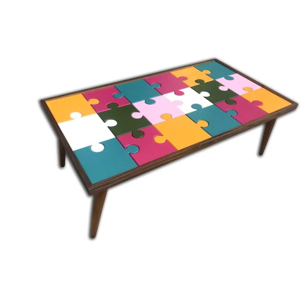 Orta Sehpa 17723 ST PUZZLE Bulmaca Kayın Üstü cam Çocuk gelişime Destek Ürün 