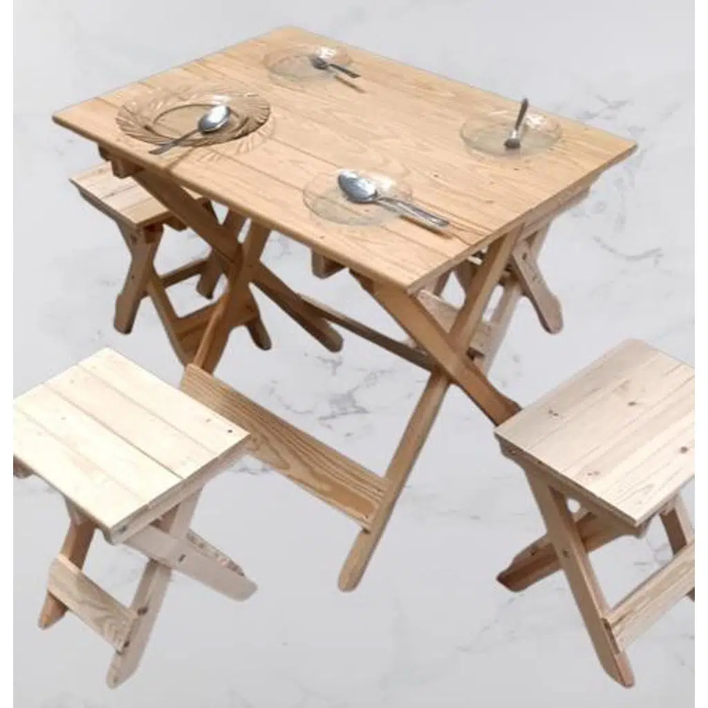 Piknik Seti Katlanabilir HAM 90391Çam Ağac AZ Yer İşgal Eder Çok İş Yapar El Yapım