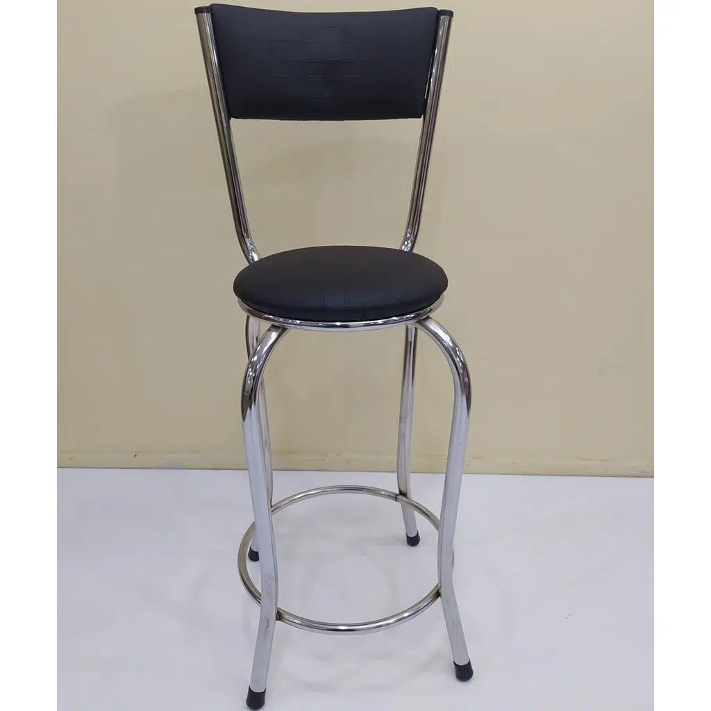 Sandalye 12760 BAR Tipi Yüksek Model 4ad SİYAH Sunideri döşem Metal Çelik nikelaj