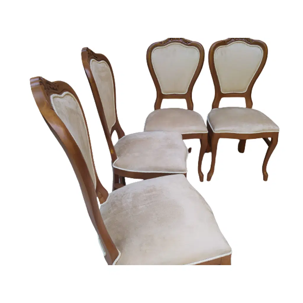 Sandalye 18485 Ceviz Klasik Model Kayın ASLAN Ayak Oyma Ceviz babayface kumaş
