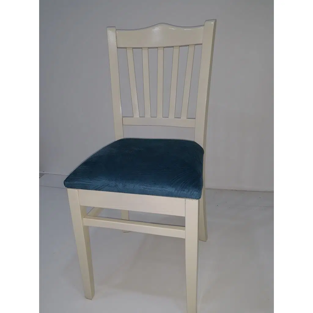 Sandalye12595 ÇITALI Kayın MODEL RETRO iskelet Mavi örgü döşeme kumaş El yapım