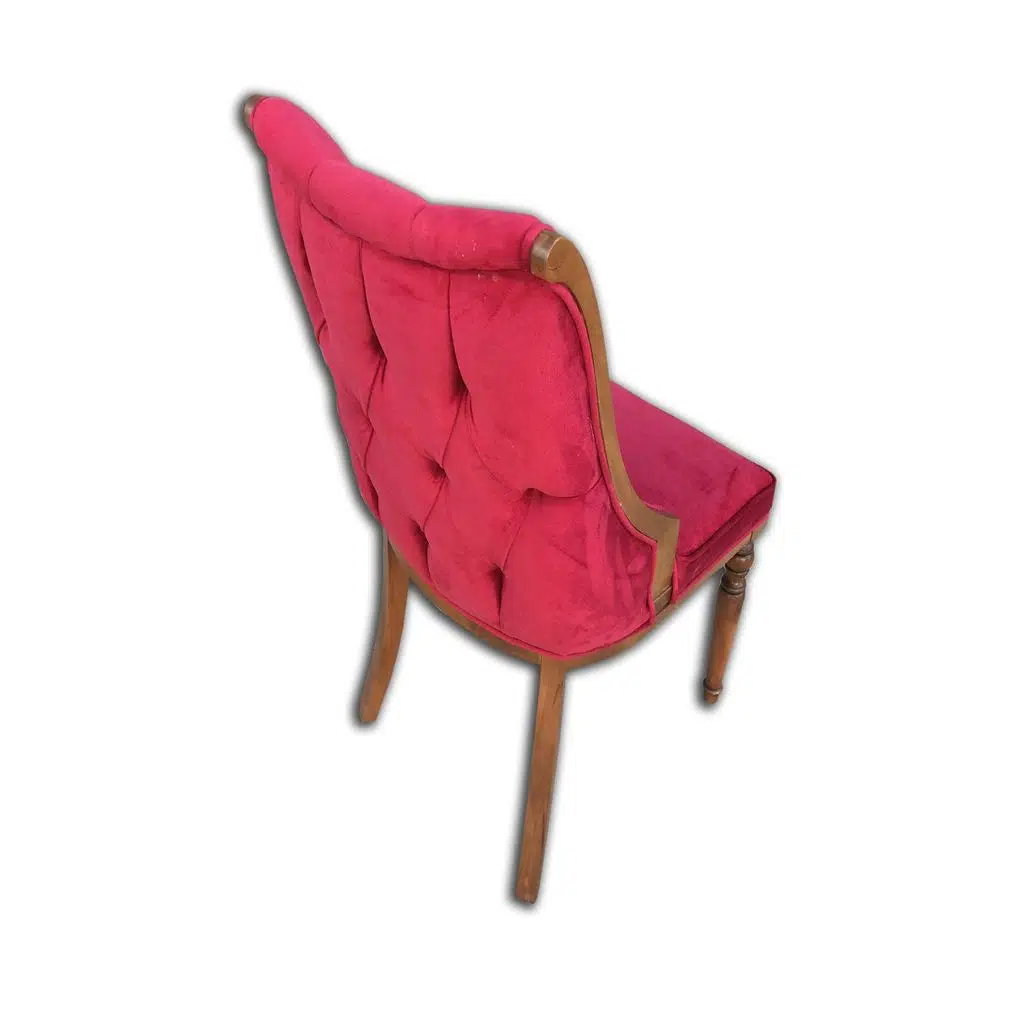 Sandalye 12592 SAFİR Papel Kapiton Kayın RETRO Ort Bbyface kırmızı kumaş El Yapım