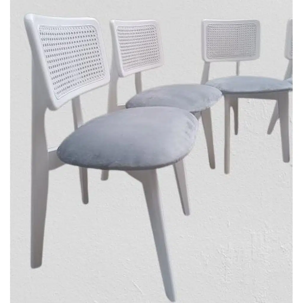 Sandalye Zia Modern Tarz 90407 Doğal Hasır Kaplama Kayın Gövde 4 Adet El Yapımı
