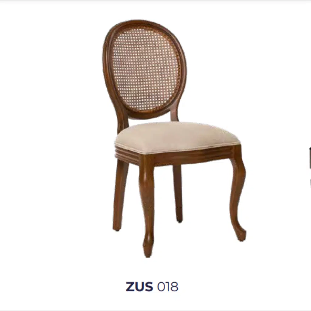 Sandalye ST Zus 2156 19755 MADALYON HASIR Kayın Ayak Parlak Ceviz Krem El yapım