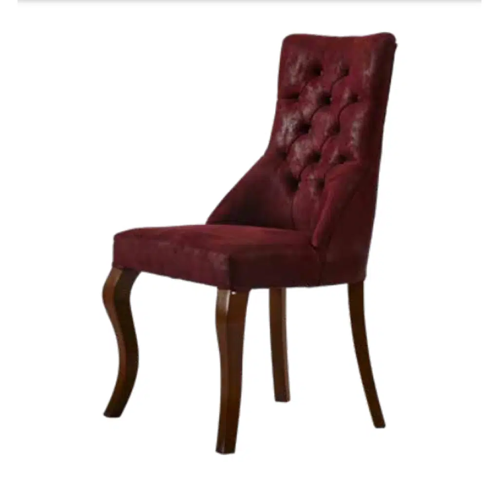 Sandalye 19801 Zus 2120 Kapitone Model Bordo Ort Sırt Kavrar Kayın Avangart Ayak