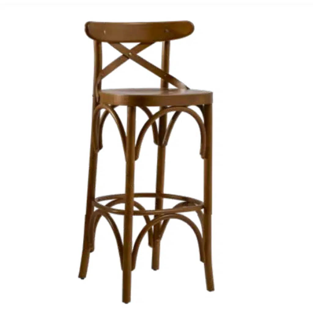 Sandalye BAR YÜKSEK 1921 Zus 2291 ÇAPRAZ Cafe Kayın Oval Parlak Ceviz El Yapım
