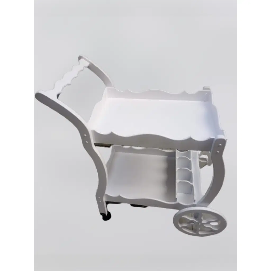 Servis Araba 19715 Teker EKO Model MDF Beyaz Ceviz Boya Yemek dağıtım el yapım