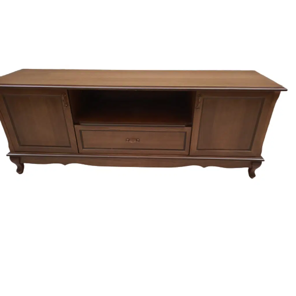 Tv Sehpa ST 17695 Klasik Model Mobilya Kayın ASLAN Ayak Ceviz Renk 160cm El Yapı