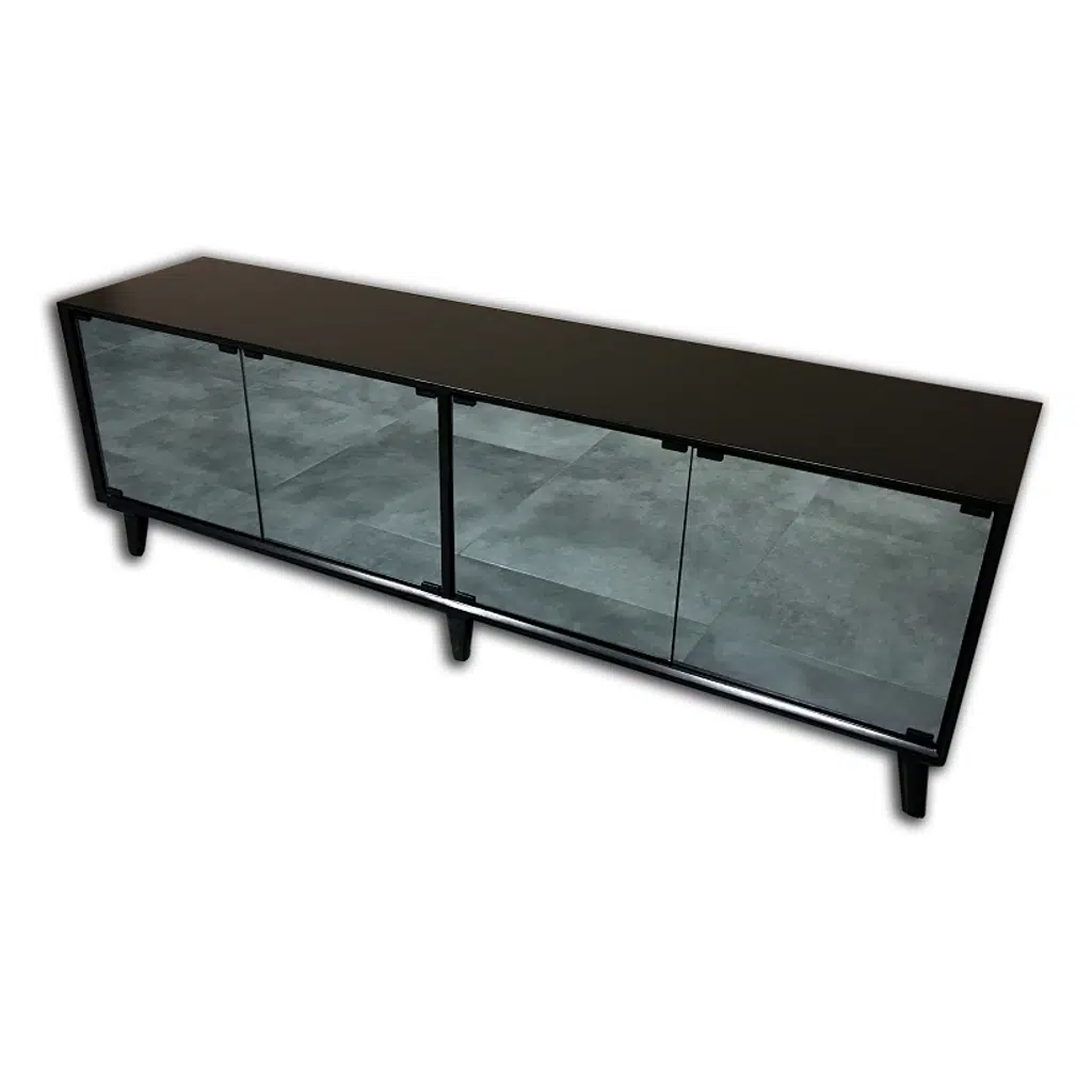 TV Sehpa ST 17959 Modern Konik Ayna Parlak Gri modern Kayın retro ayak El yapım