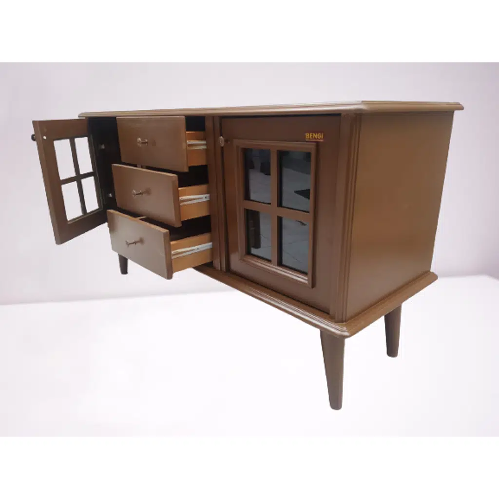 Tv Sehpa ST 18224 Windovs Model Pencere Gürgen Retro Ayak Ceviz Renk El Yapım