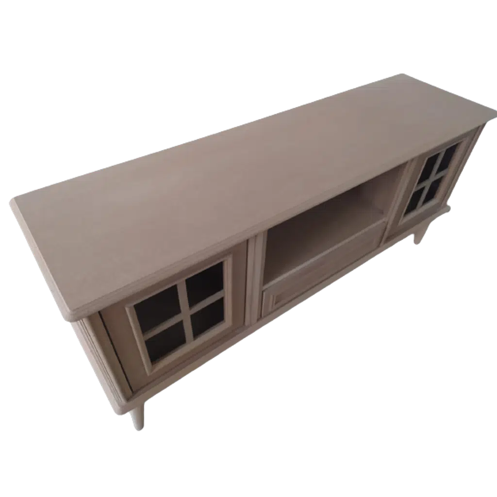 Tv Sehpa ST 17458 Pencere Klasik Model Kayın Torna Retro Ayak HAM Renk El yapım