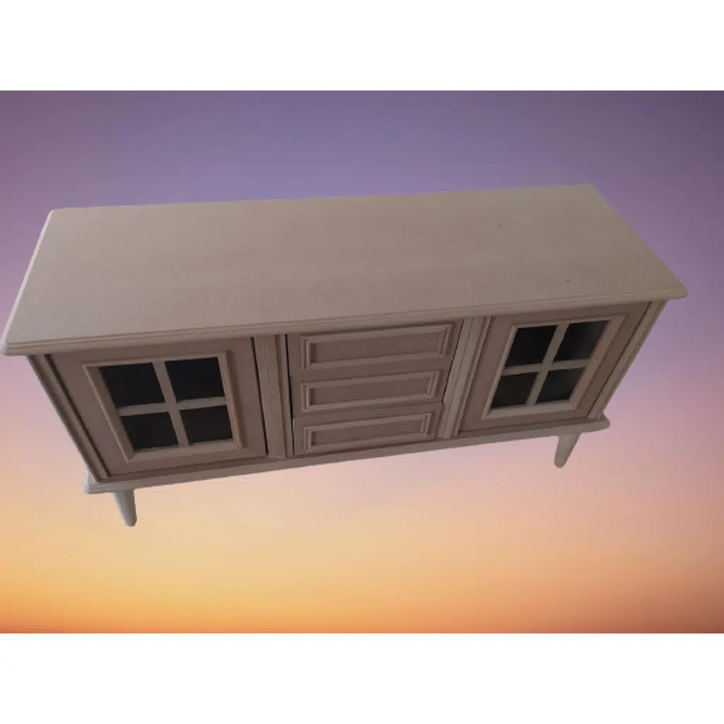 Tv Sehpa ST 17423 Windovs Nakış Klasik Model Kayın RETRO Ayak HAM Renk Elyapım