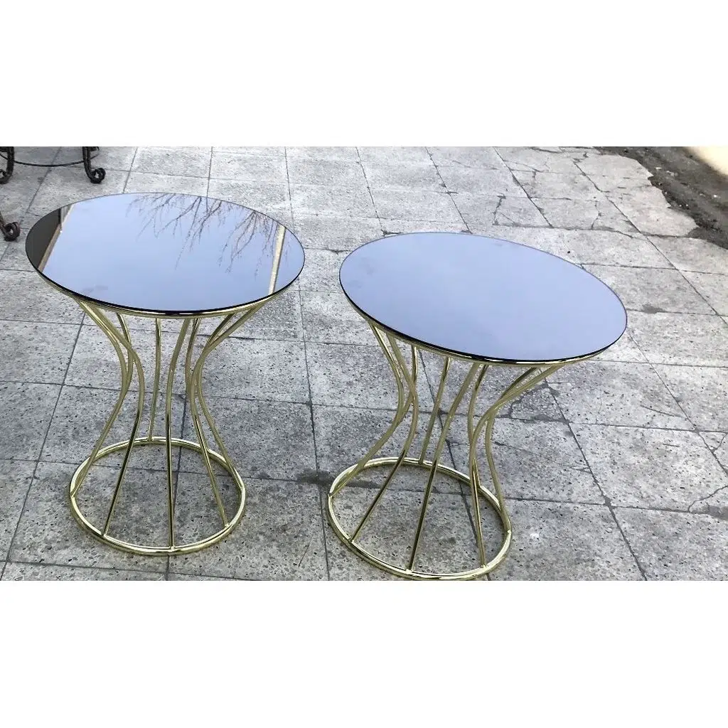 Brc 12396 Zigon KUM SAATİ Model Düz SİYAH Desen Metal GOLD Renk Kaplama El Yapım