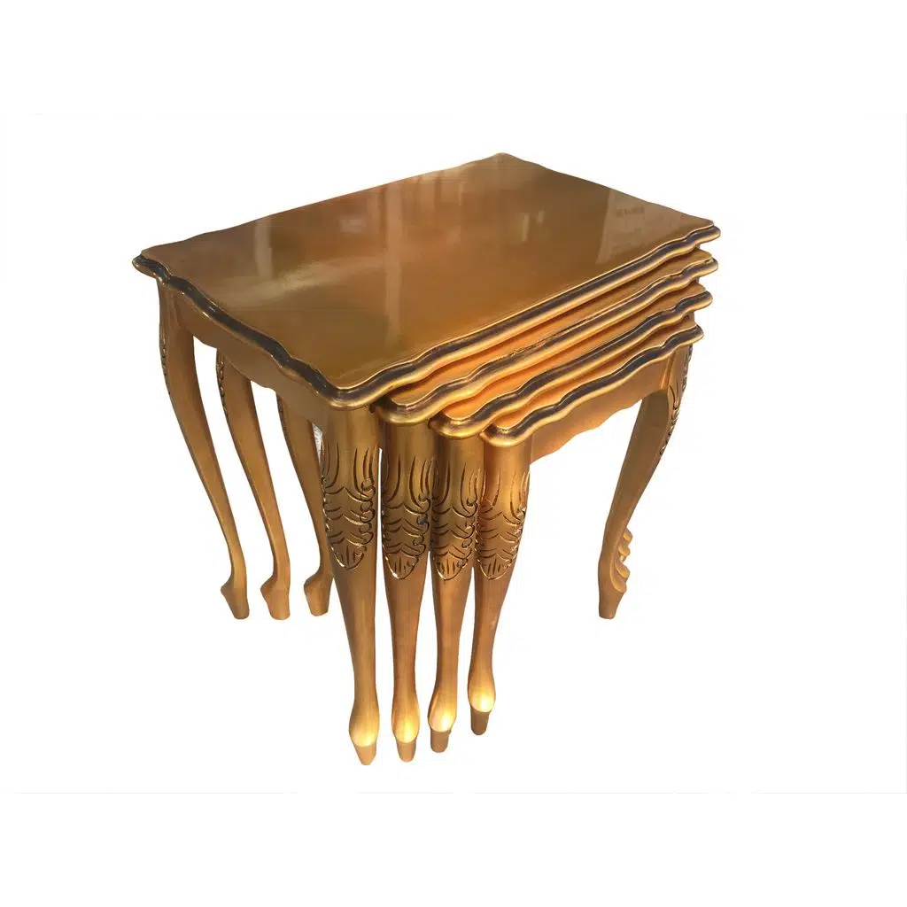 Zigon13742 klasik Model Sehpa Kayın Torna Aslan ayak Parlak GOLD Lake MDF El Yapı