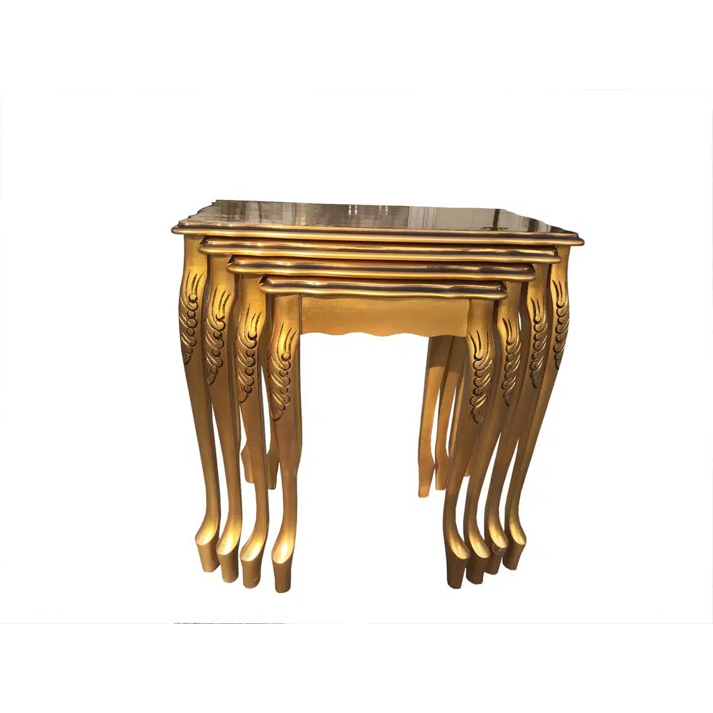 Zigon 17697 Klasik Model Sehpa Parlak GOLD renk Kayın El Oyma Aslan Ayak El Yapım