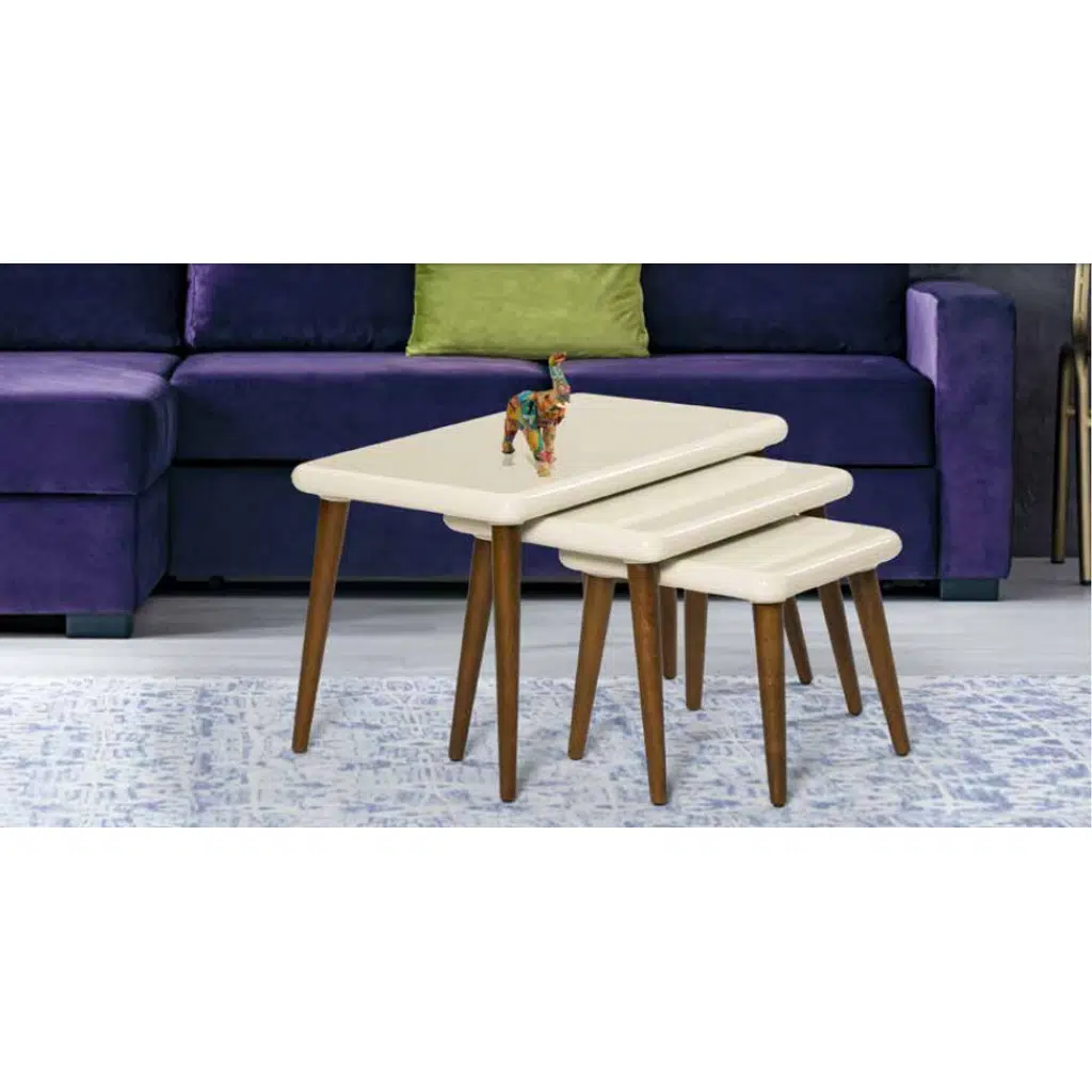 Zigon Osm 18529 CLASS Model Klasik Sehpa Kayın Retro Ayak Krem Ceviz renk Elyapı