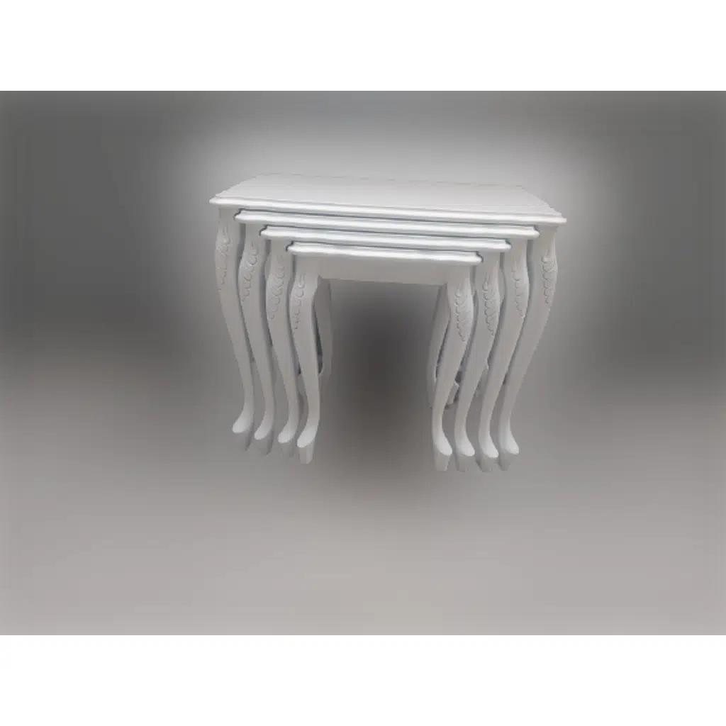 Zigon ST 18191 klasik Model sehpa Kayın Oymalı Aslan Ayk Parlak Beyaz Lake Elyapı