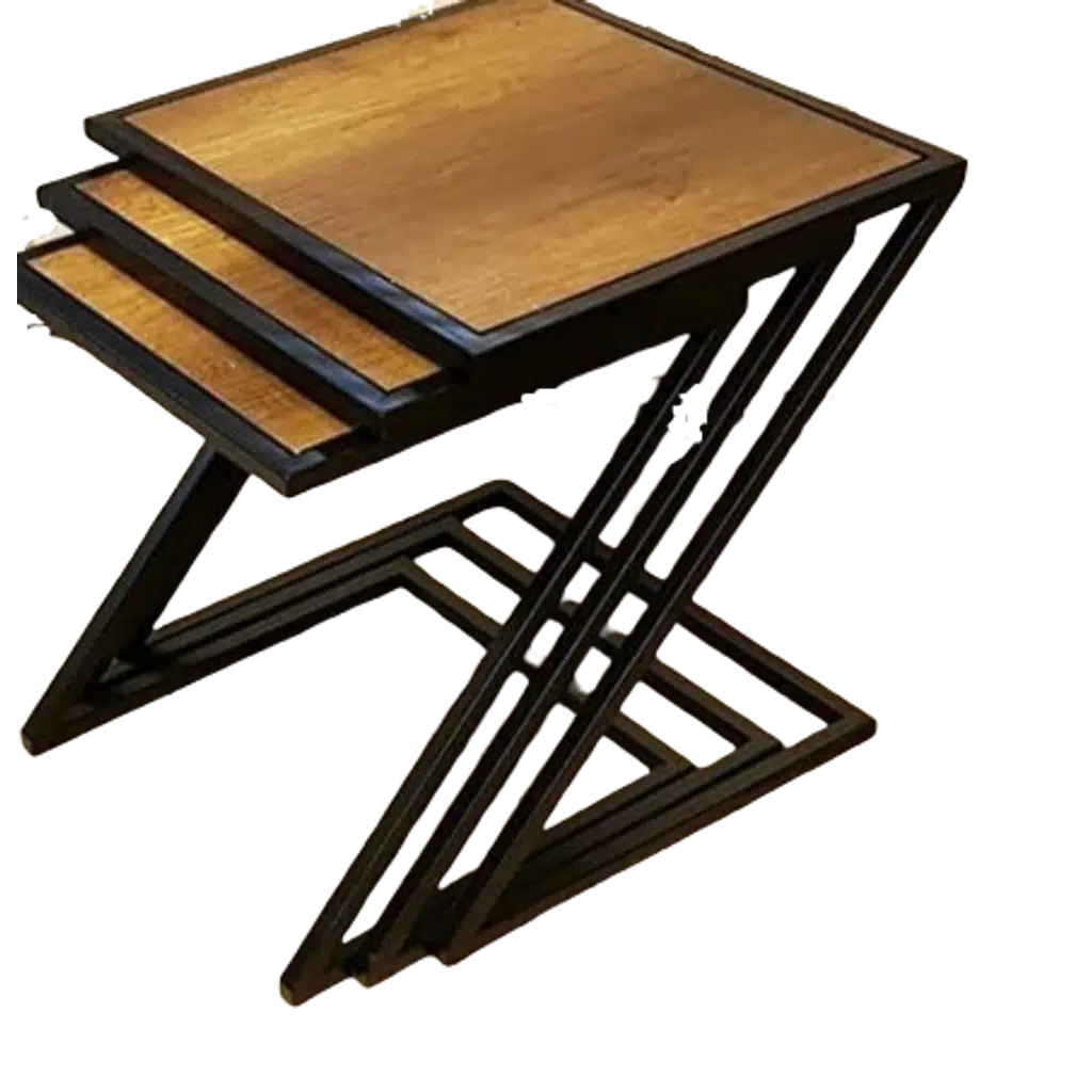Zigon ZLF 14093 Z Model Metal Transmisyon Siyah fırın boya MDF Ceviz tabla El Yap