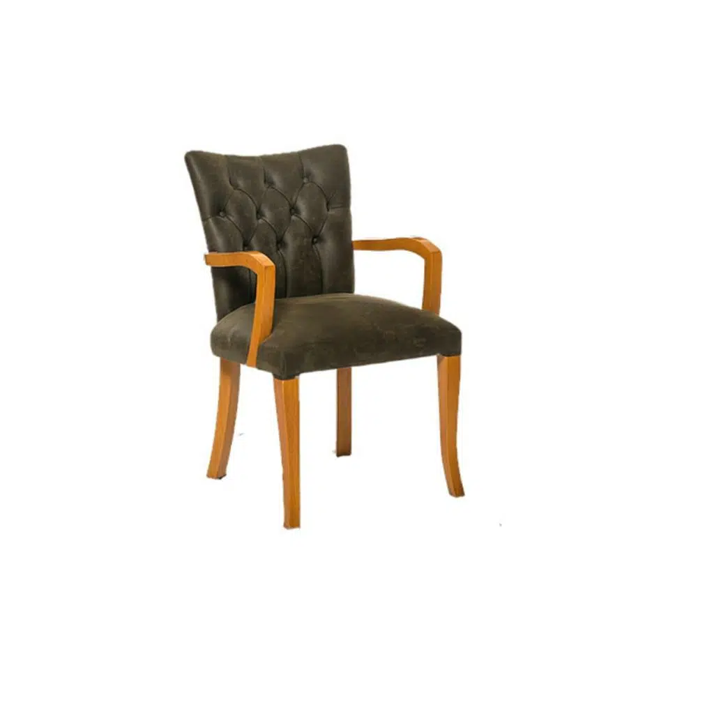 Sandalye 18526 Zus2059 Bambu Kolçak Model Kayın RETRO Ayak Antrasit Kumaş Elyapı